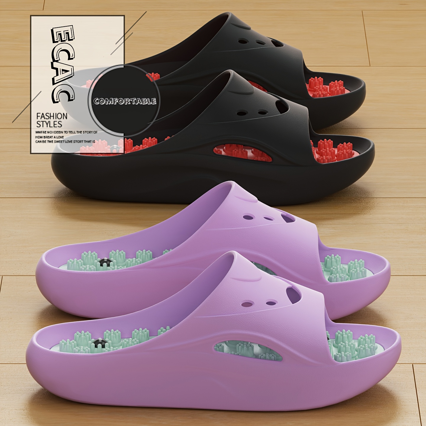 Water Shoes - Dames Heren EVA Massageslippers Dikke Zool