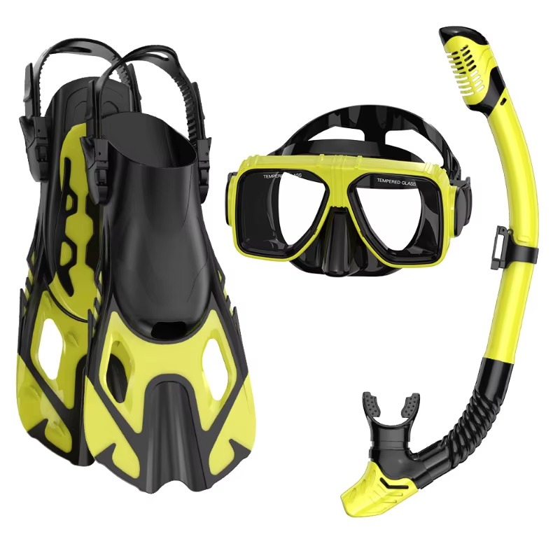 Swim Fins - Professionele 3-delige snorkelset met siliconenmasker, snorkel